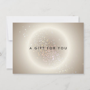 Carte Certificat cadeau or céleste Confetti Glow