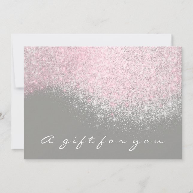 Carte Certificat cadeau Parties scintillant argent gris  (Devant)