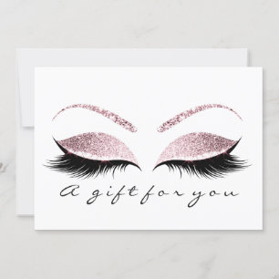 Carte Certificat cadeau Parties scintillant Lashes rose 