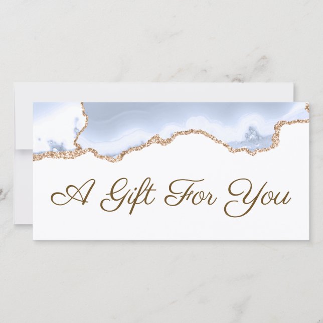 Carte certificat cadeau pastel blue agate (Devant)
