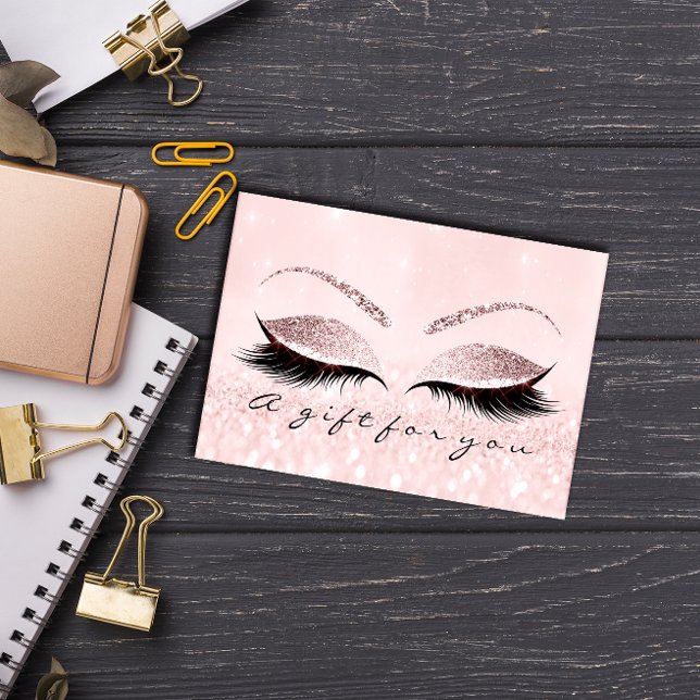 Carte Certificat cadeau Pastel Lashes Rose Lashes Beauty (Gift Certificate Pastel Pink Lashes Beauty Makeup)