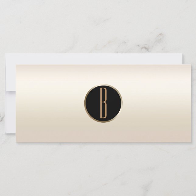 Carte Certificat Cadeau Pearl Shimmer Gold Glam Monogram (Devant)