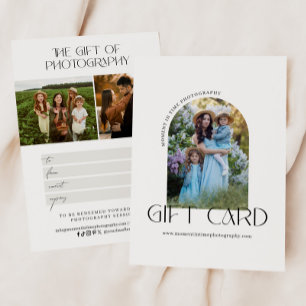 Carte Certificat cadeau photo minimaliste Arch