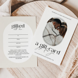 Carte Certificat cadeau photo ovale moderne