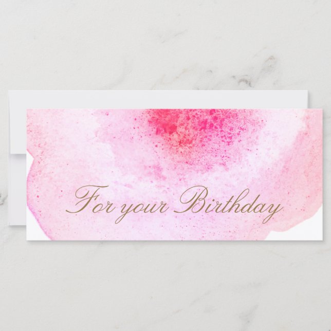 Carte Certificat cadeau Pink Abstrait Watercolor (Devant)