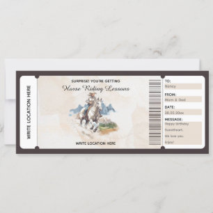 Carte Certificat-cadeau pour équitation aquarelle modifi