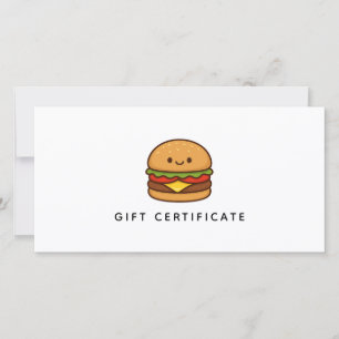 Carte Certificat-cadeau pour l'entreprise de restaurant