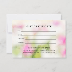 Carte Certificat cadeau professionnel minimaliste avec l