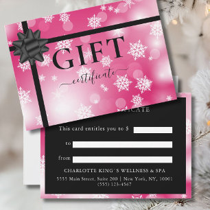 Carte CERTIFICAT CADEAU PROFESSIONNEL Moderne Ruban