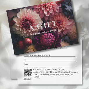 CARTE CERTIFICAT CADEAU QR CODE FLEURS MODERNES