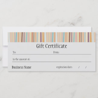 Carte Certificat cadeau Retro Stripes