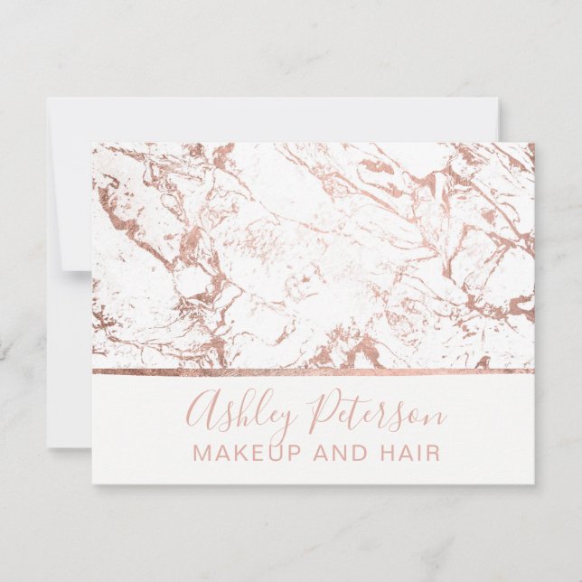 Carte Certificat cadeau Rose de marbre doré maquillage b (Devant)