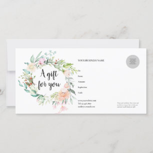 Carte Certificat cadeau rose Garland