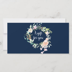 Carte Certificat cadeau rose Garland Watercolor Floral
