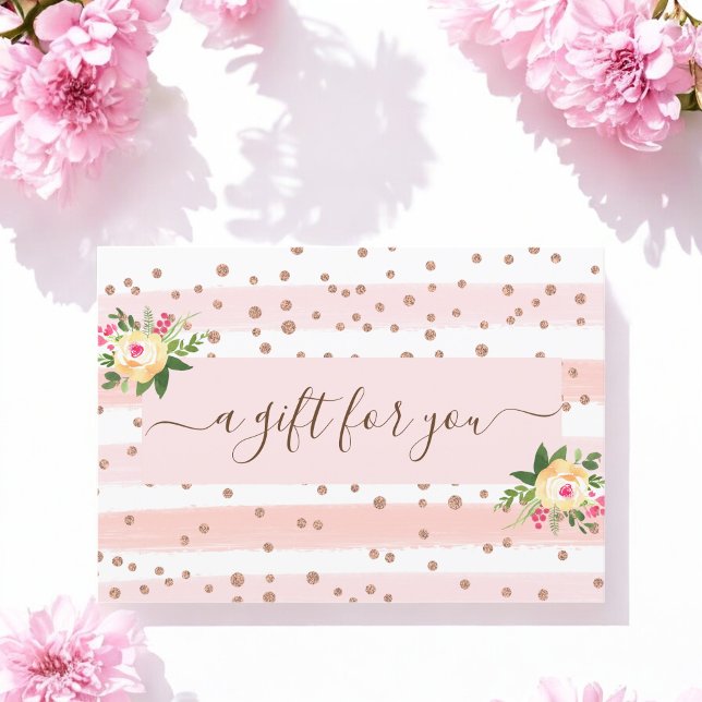 Carte Certificat cadeau rose Gold Pink White Business (Créateur téléchargé)