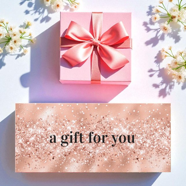 Carte Certificat cadeau rose Gold Sparkle Business (Créateur téléchargé)