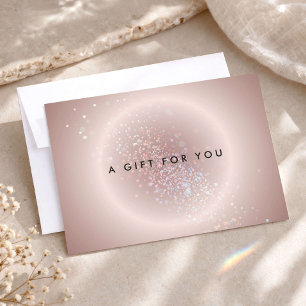 Carte Certificat Cadeau Rose Lueur Confettis Célestes