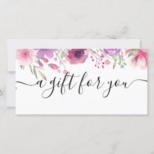 Carte Certificat Cadeau Roses Aquarelle