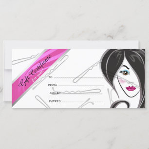 Carte Certificat cadeau salon de coiffure pour fille