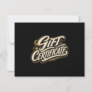 Carte Certificat Cadeau Salon Vintage Beige Noir