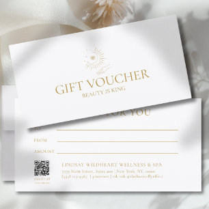 Carte Certificat Cadeau Salon White Moon Eye Hand Stars