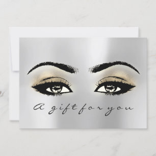 Carte Certificat cadeau Silver Gold Lash Beauty Maquilla