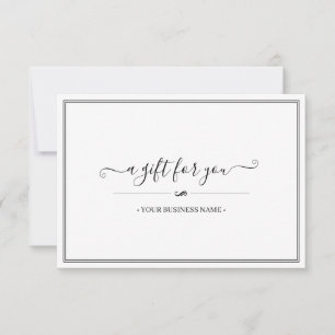 Carte Certificat cadeau simple et élégant Customisé