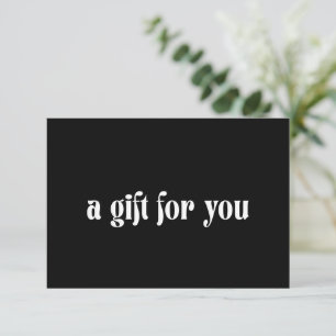 Carte Certificat cadeau simple Gras moderne Black Busine