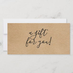 Carte Certificat-cadeau simple Kraft rustique