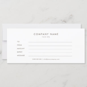 Carte Certificat cadeau simple minimaliste