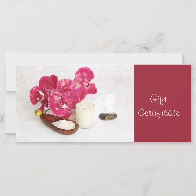 Carte Certificat cadeau Spa de massage (Devant)