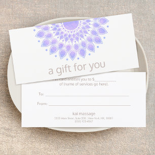 Carte Certificat cadeau Spa naturel Lotus Lavender