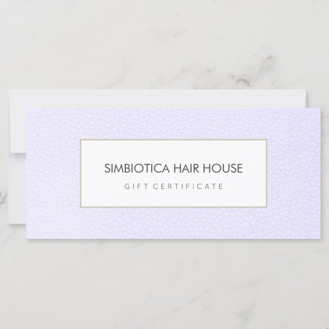 Carte Certificat cadeau Spa simple moderne Salon (Devant)