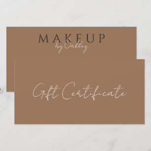 Carte Certificat Cadeau Terracotta Foncé pour Artiste Ma