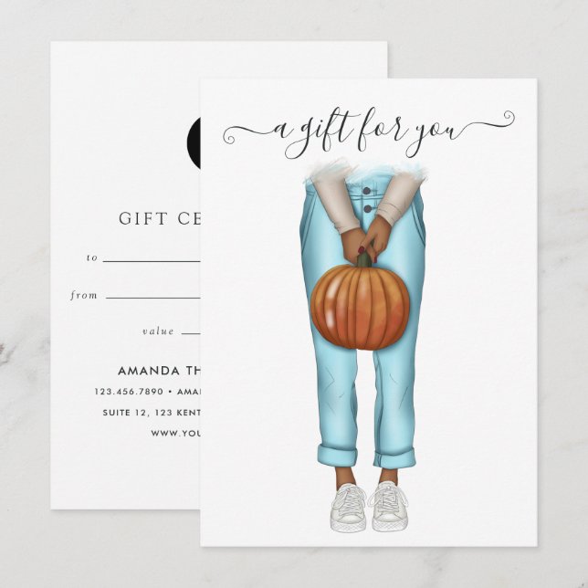 Carte Certificat cadeau Thanksgiving (Devant / Derrière)