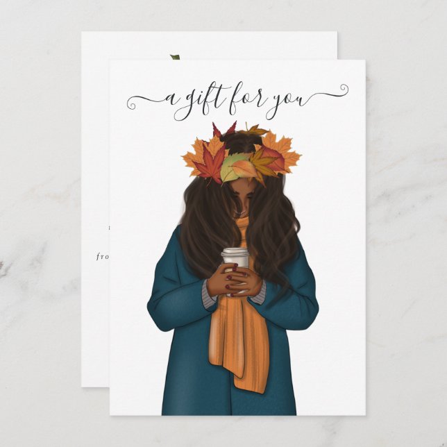 Carte Certificat cadeau Thanksgiving (Devant / Derrière)