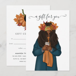 Carte Certificat cadeau Thanksgiving