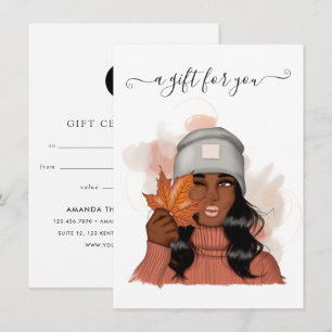 Carte Certificat cadeau Thanksgiving afro-américain