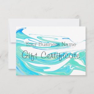 Carte Certificat cadeau Turquoise Blue Sea Swirl