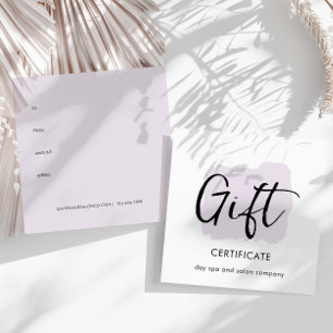 Carte Certificat cadeau Watercolor de Script moderne
