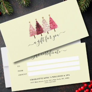 Carte Certificat cadeau Whimsical Red Pink Lemon Salon