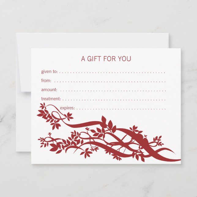 Carte Certificat cadeau Zen Chic Massage Therapist (Devant)