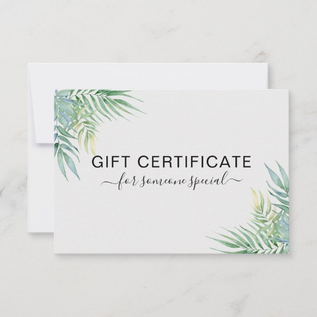 Carte CERTIFICAT D'AFFAIRES MODERNE cadeau TROPICAL pour (Devant)