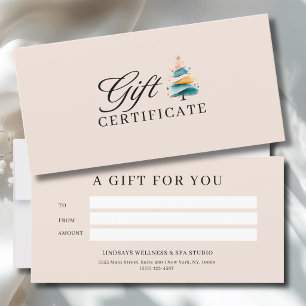 CARTE CERTIFICAT D'AFFAIRES SALON DE NOËL ARBRE