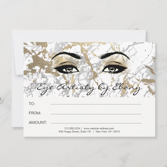 Carte Certificat de Beauté en Marbre Blanc Or Ebony2 (Devant)