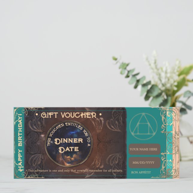 Carte Certificat de bon cadeau d'anniversaire (Debout devant)