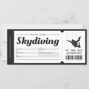 Carte Certificat de bon cadeau Skydiving
