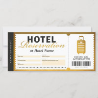 Certificat de bon d'or de réservation de séjour d'