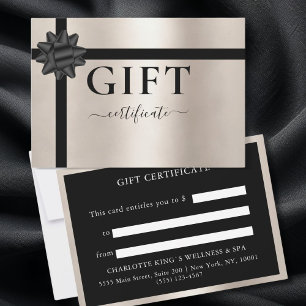 Carte CERTIFICAT DE CADEAU D'AFFAIRES OR Moderne Fro