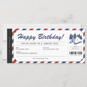 Carte Certificat de camp d'été du bon cadeau de camping